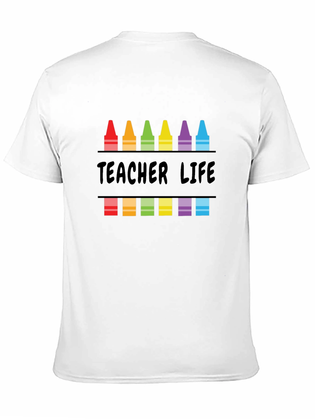 Teacher Life Crayon Graphic T-Shirt
