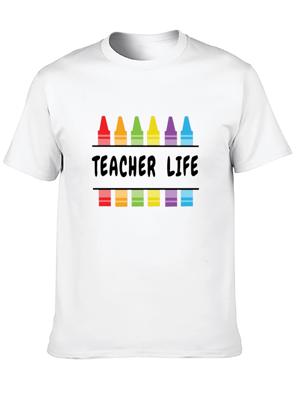 Teacher Life Crayon Graphic T-Shirt