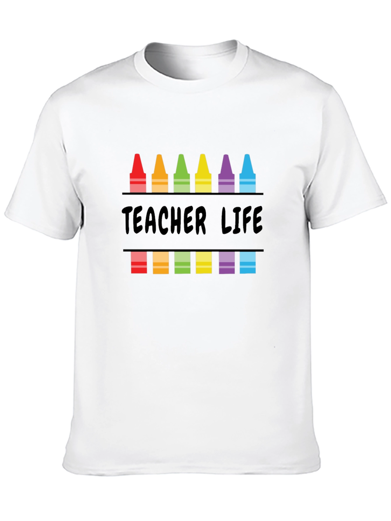 Teacher Life Crayon Graphic T-Shirt