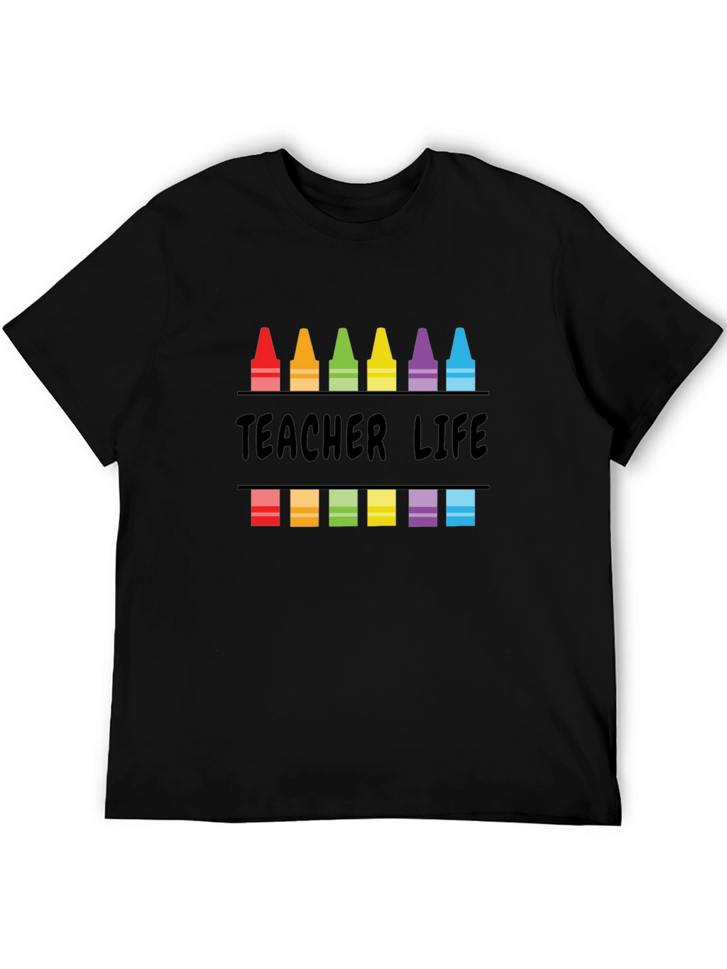 Teacher Life Crayon Graphic T-Shirt