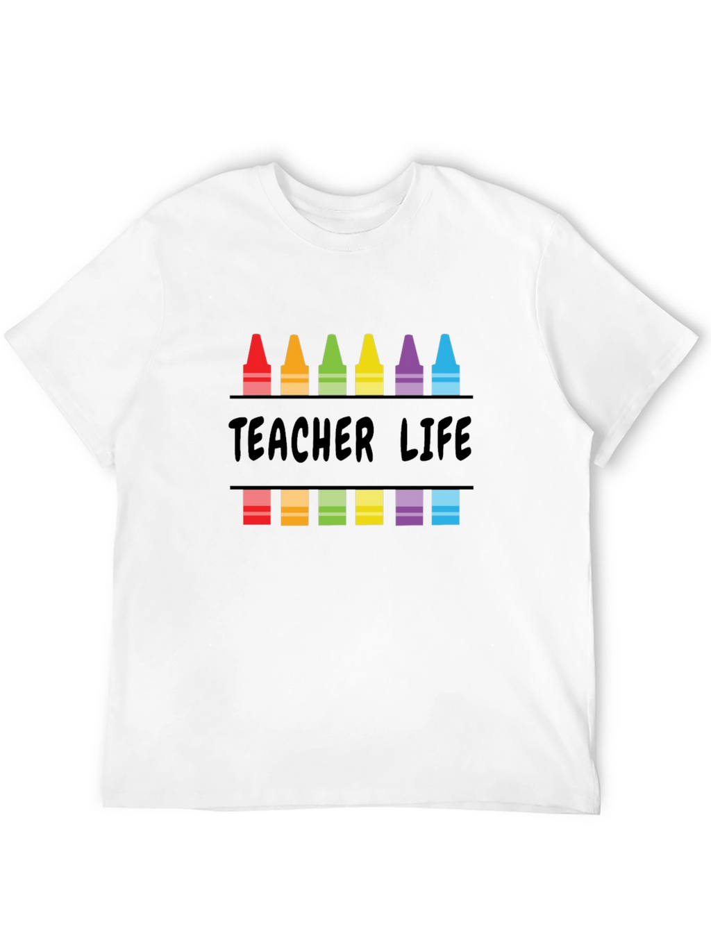 Teacher Life Crayon Graphic T-Shirt
