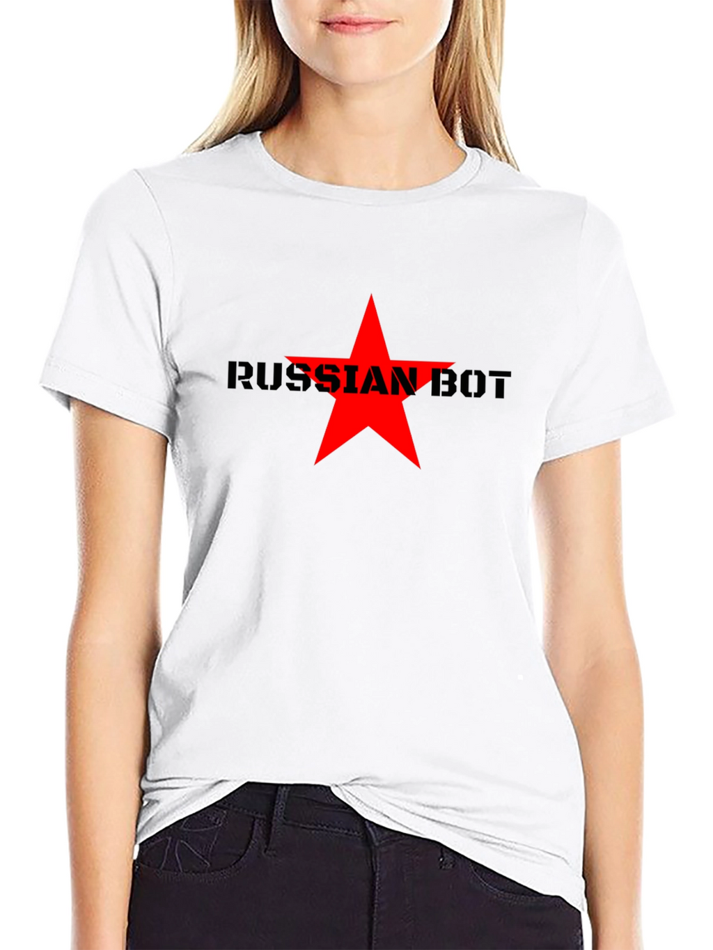 Russian Bot Star Graphic Tee - Black