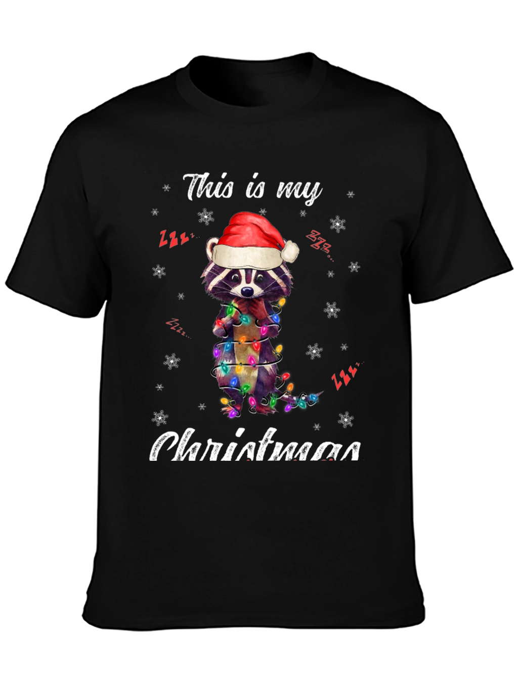 Festive Raccoon Christmas T-Shirt