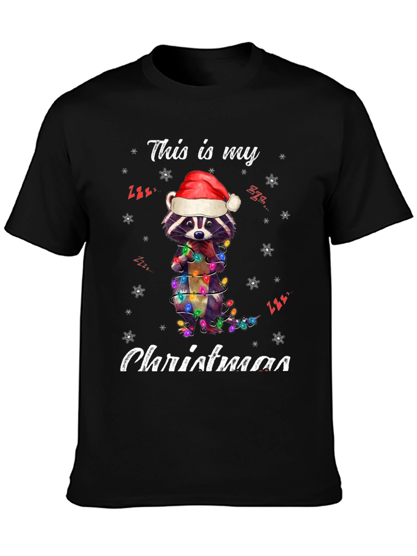 Festive Raccoon Christmas T-Shirt