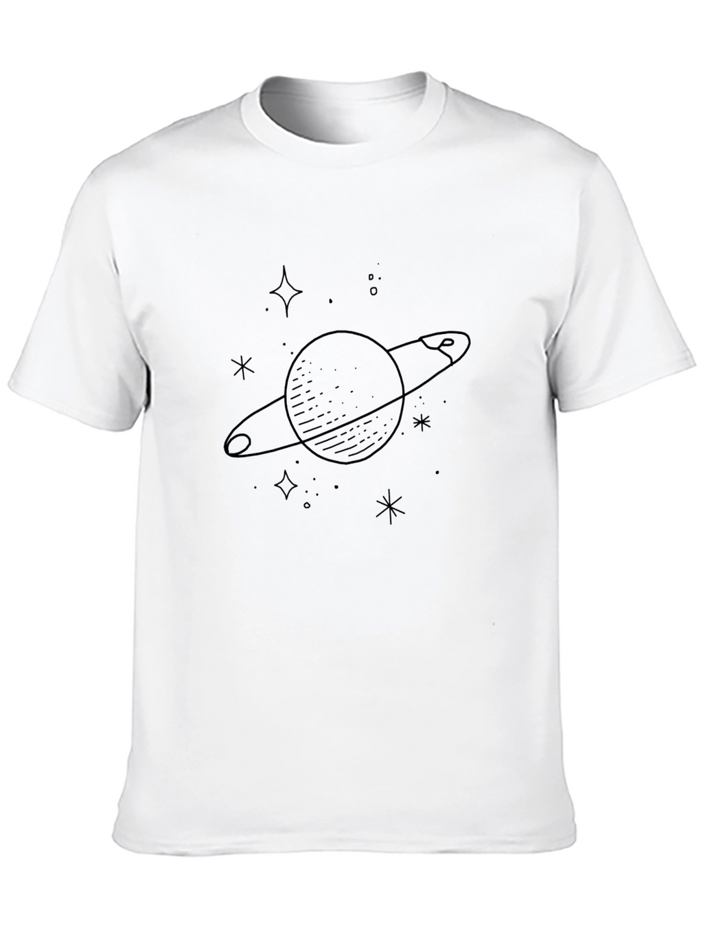 Cosmic Saturn Graphic Tee - Black