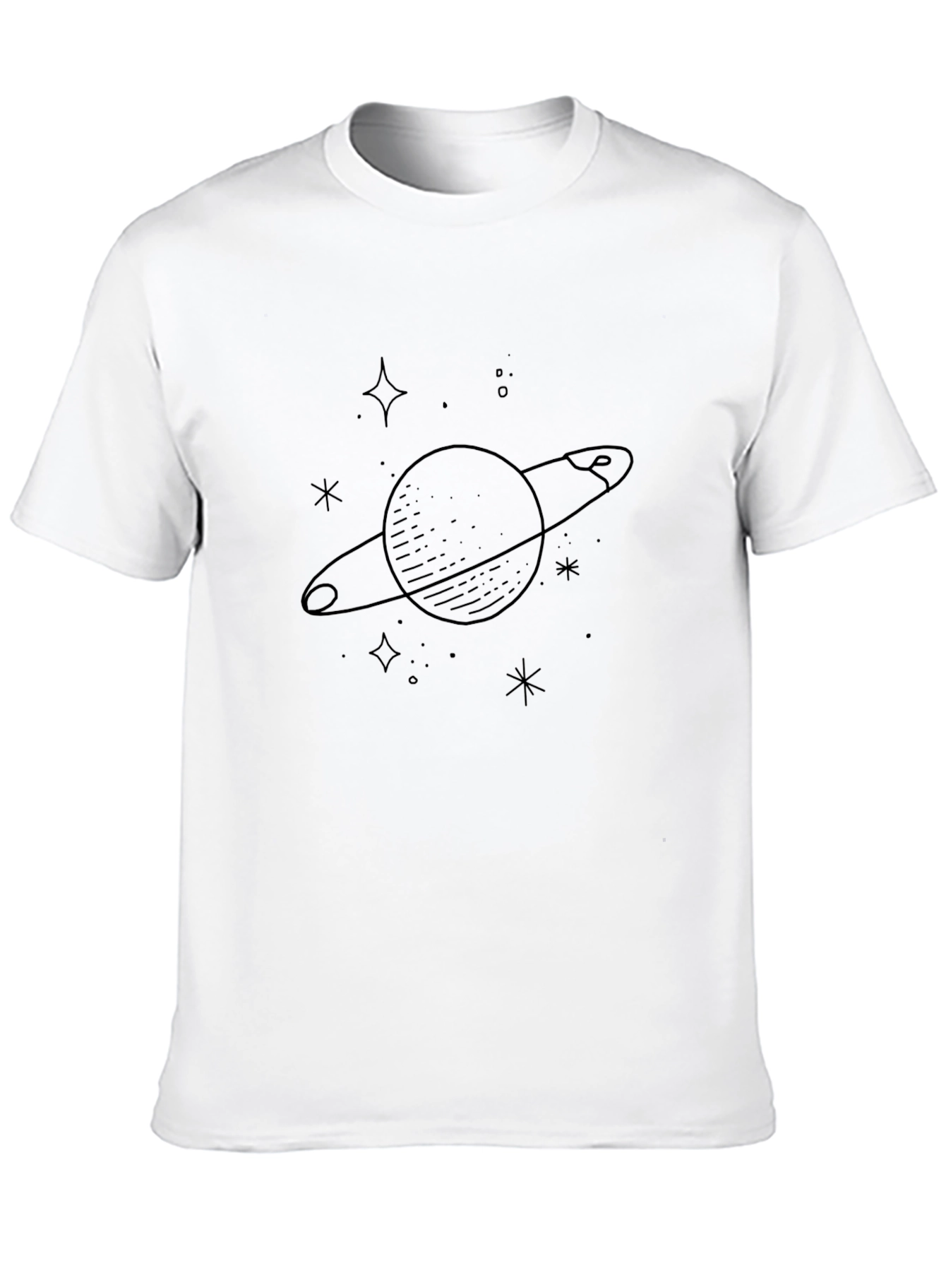 Cosmic Saturn Graphic Tee - Black