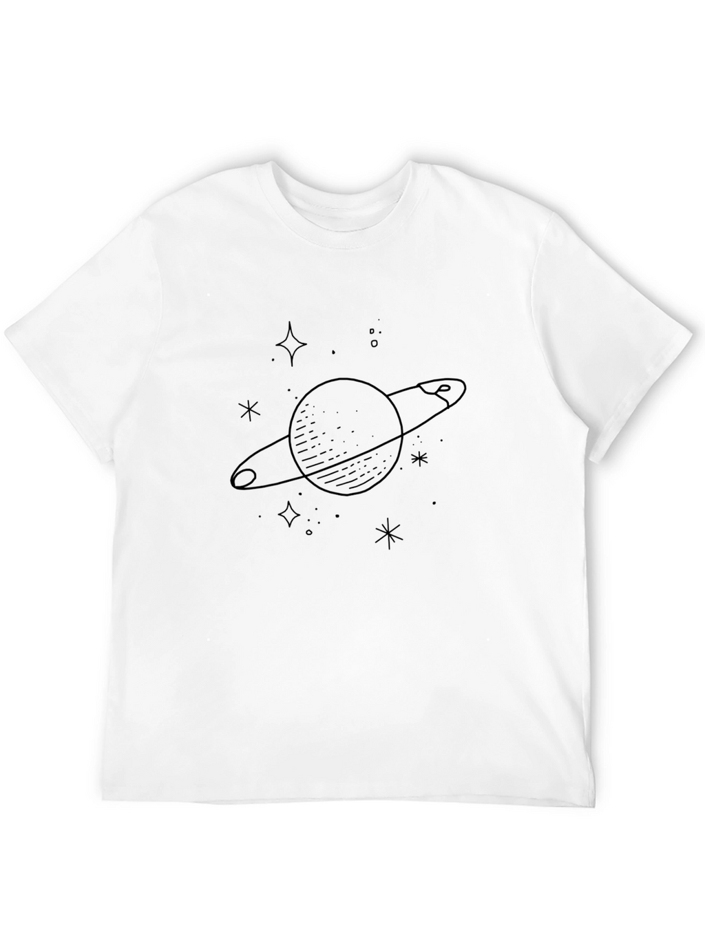 Cosmic Saturn Graphic Tee - Black