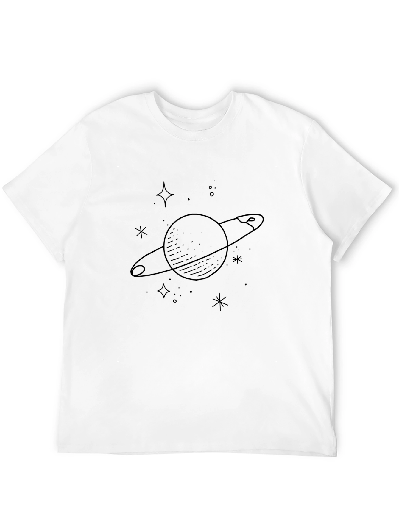 Cosmic Saturn Graphic Tee - Black