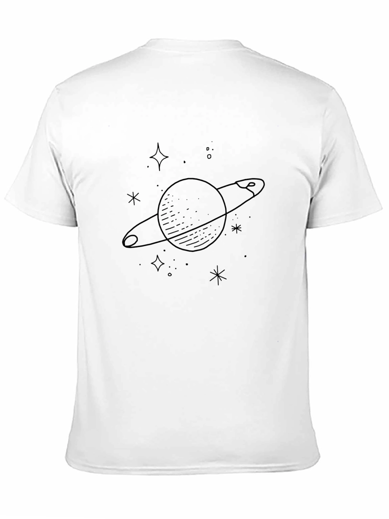 Cosmic Saturn Graphic Tee - Black