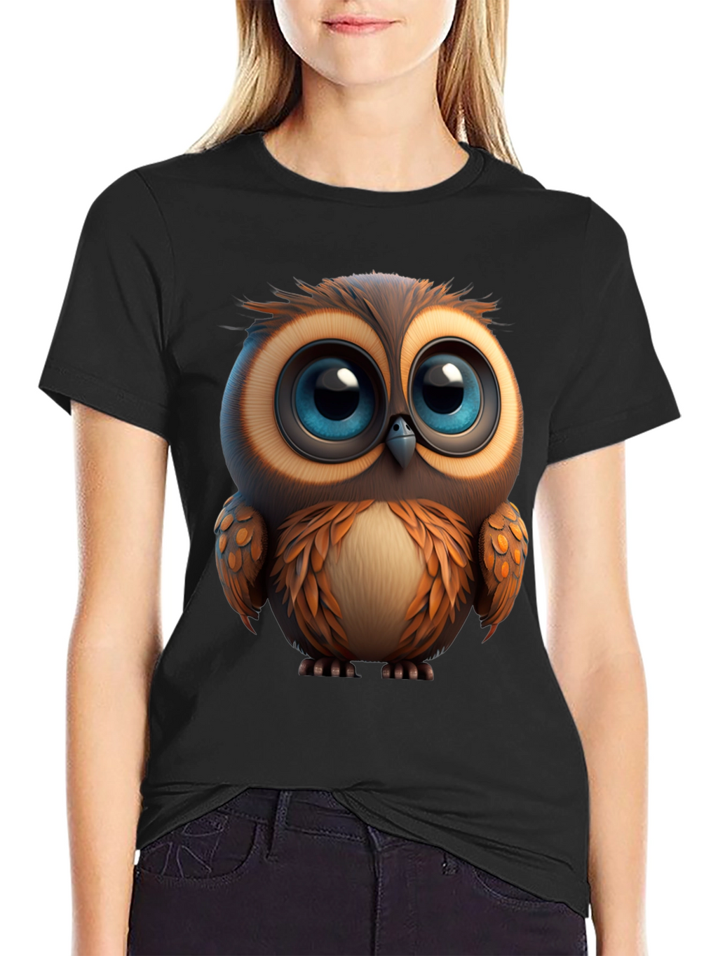 Cute Owl Graphic Print T-Shirt - Soft Cotton Tee