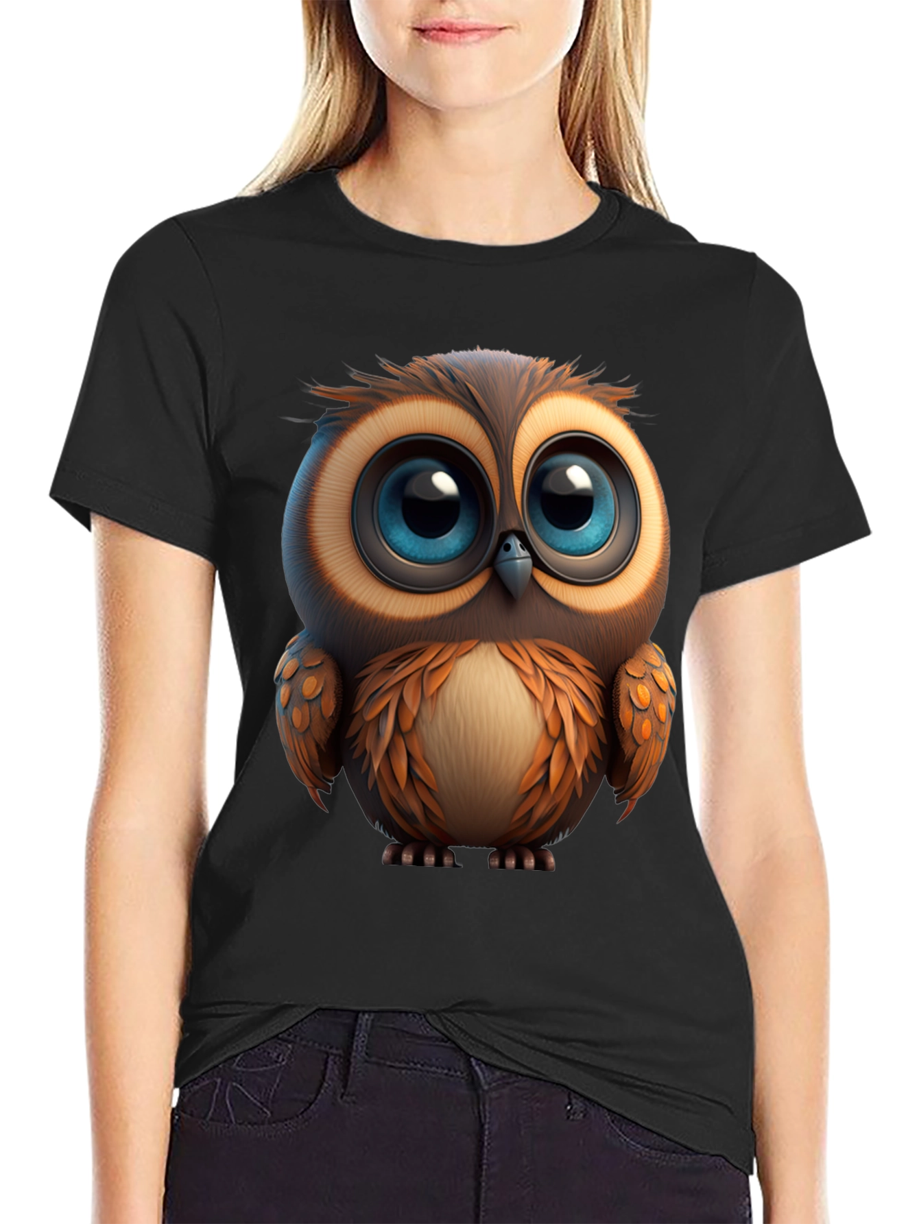 Cute Owl Graphic Print T-Shirt - Soft Cotton Tee