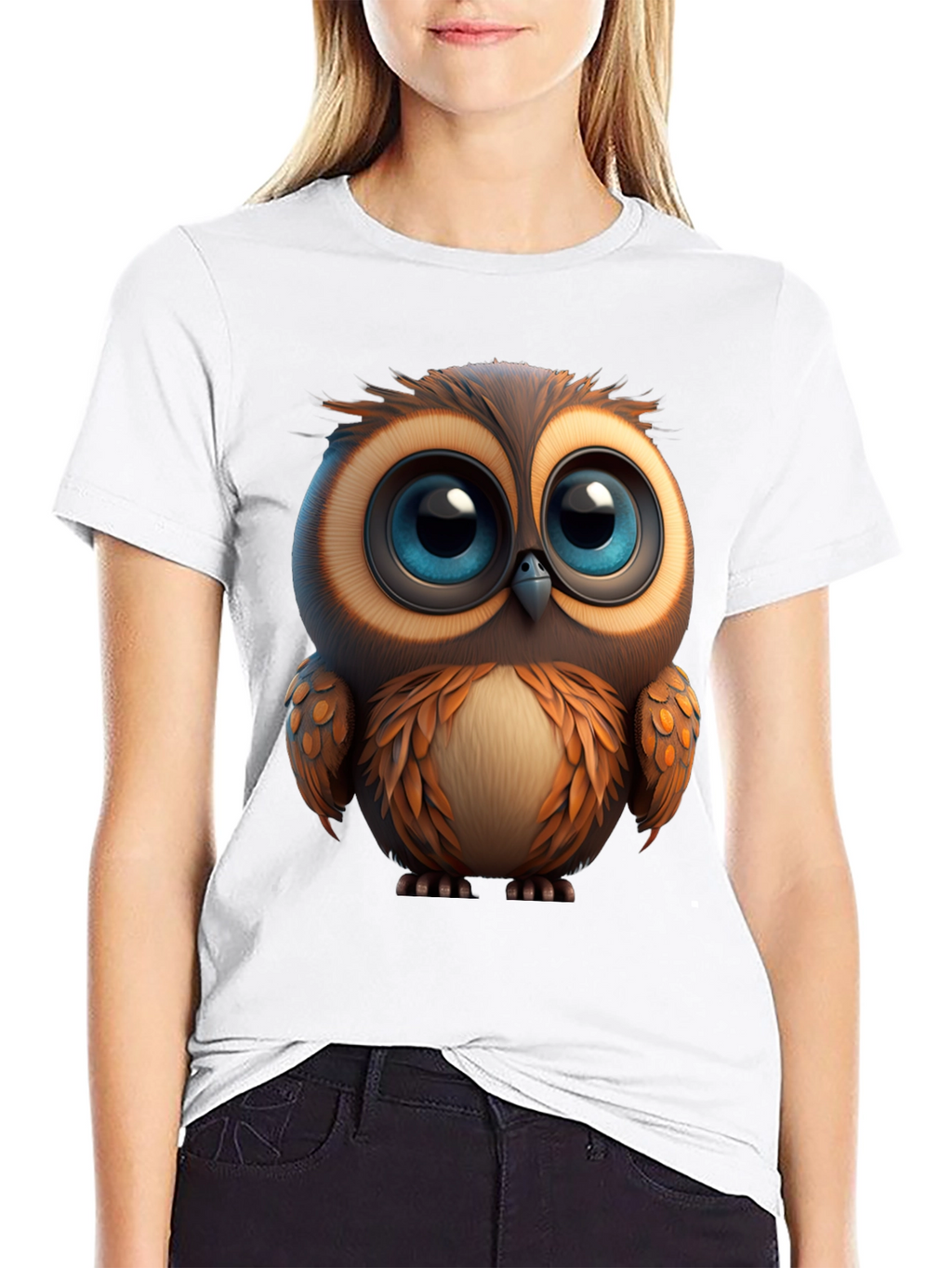 Cute Owl Graphic Print T-Shirt - Soft Cotton Tee