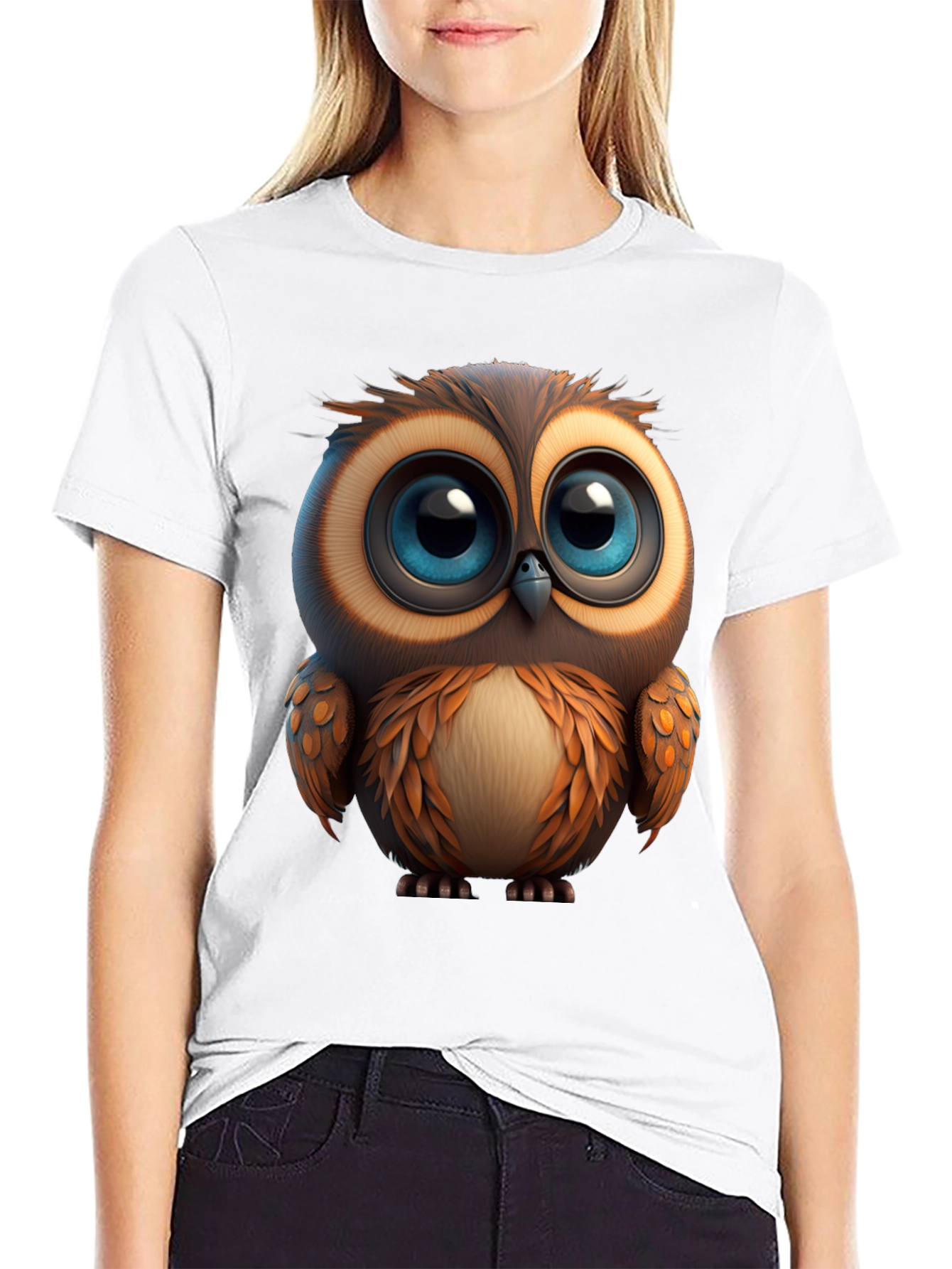 Cute Owl Graphic Print T-Shirt - Soft Cotton Tee