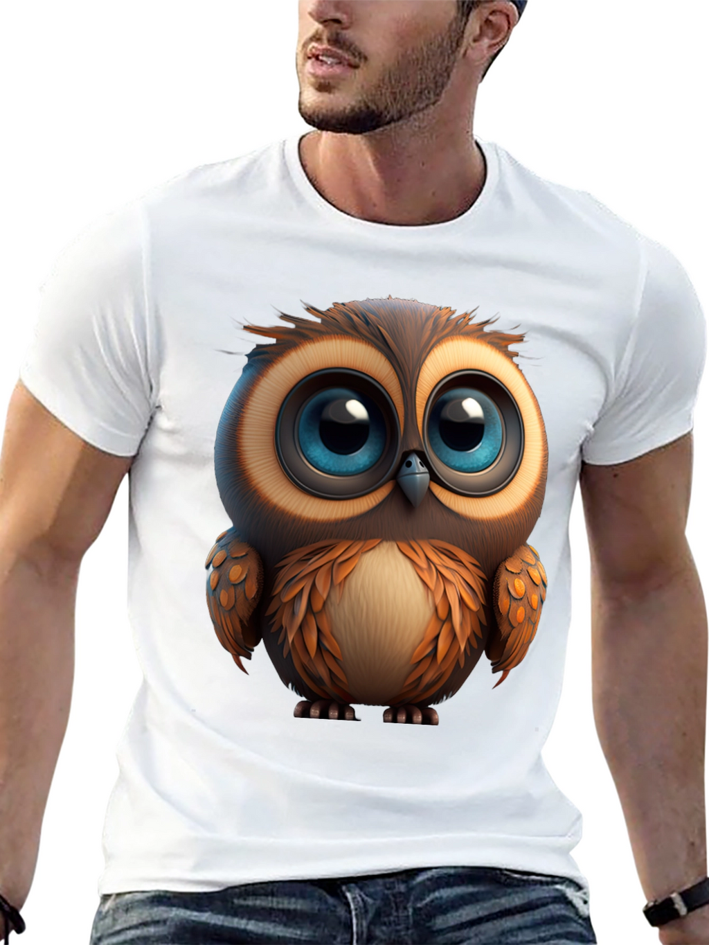 Cute Owl Graphic Print T-Shirt - Soft Cotton Tee