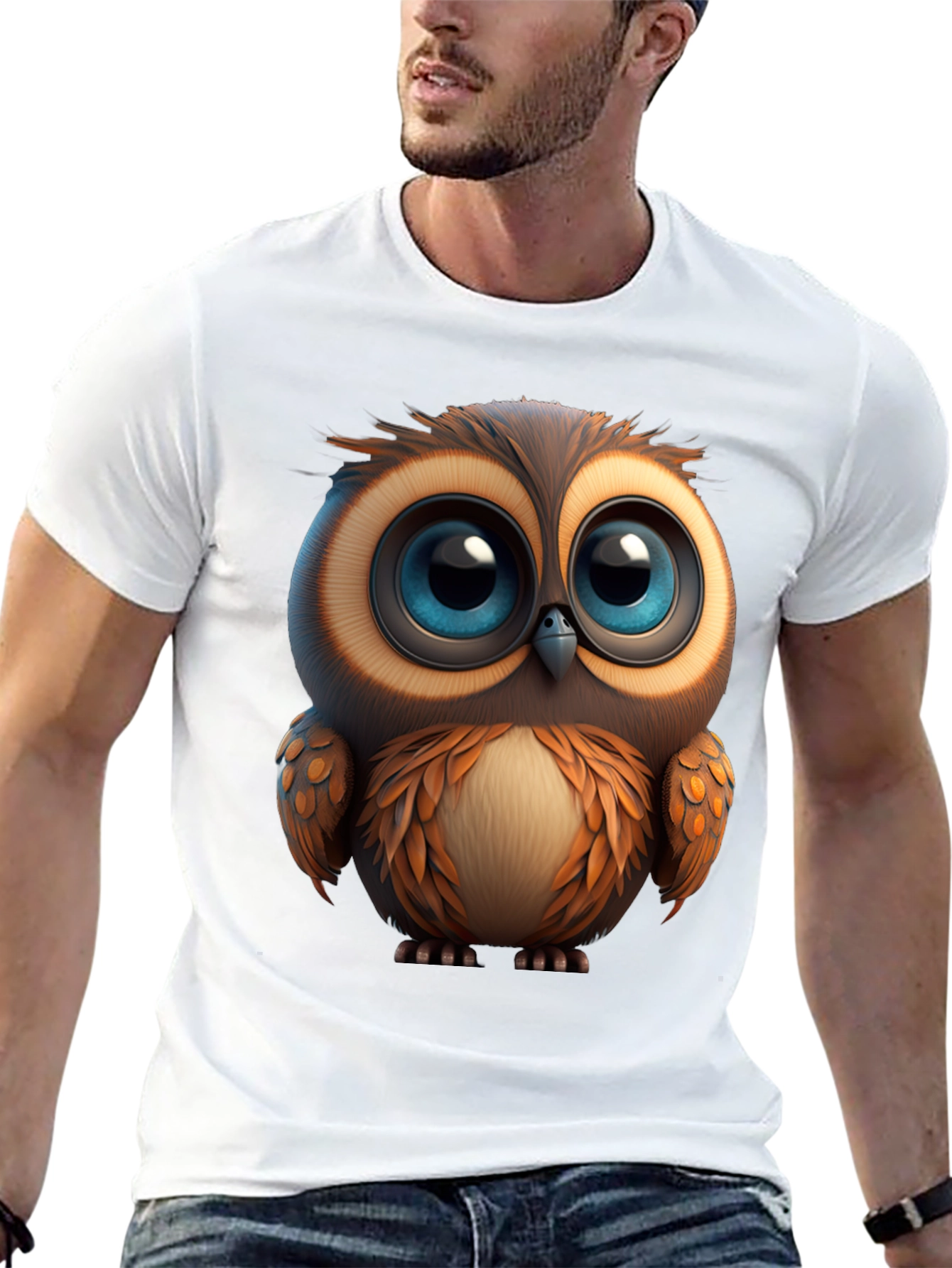 Cute Owl Graphic Print T-Shirt - Soft Cotton Tee