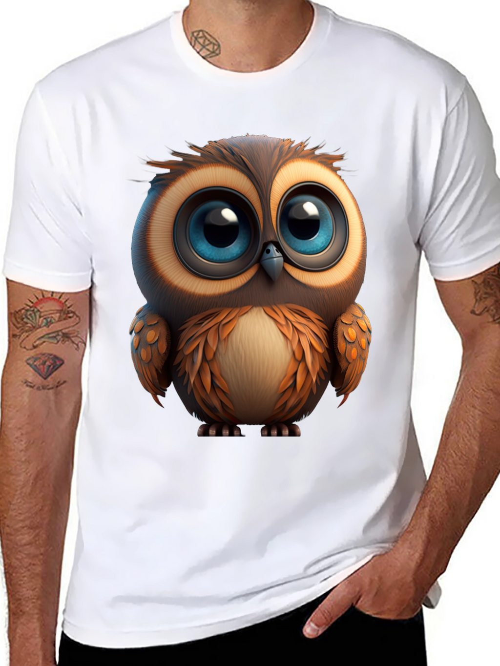 Cute Owl Graphic Print T-Shirt - Soft Cotton Tee