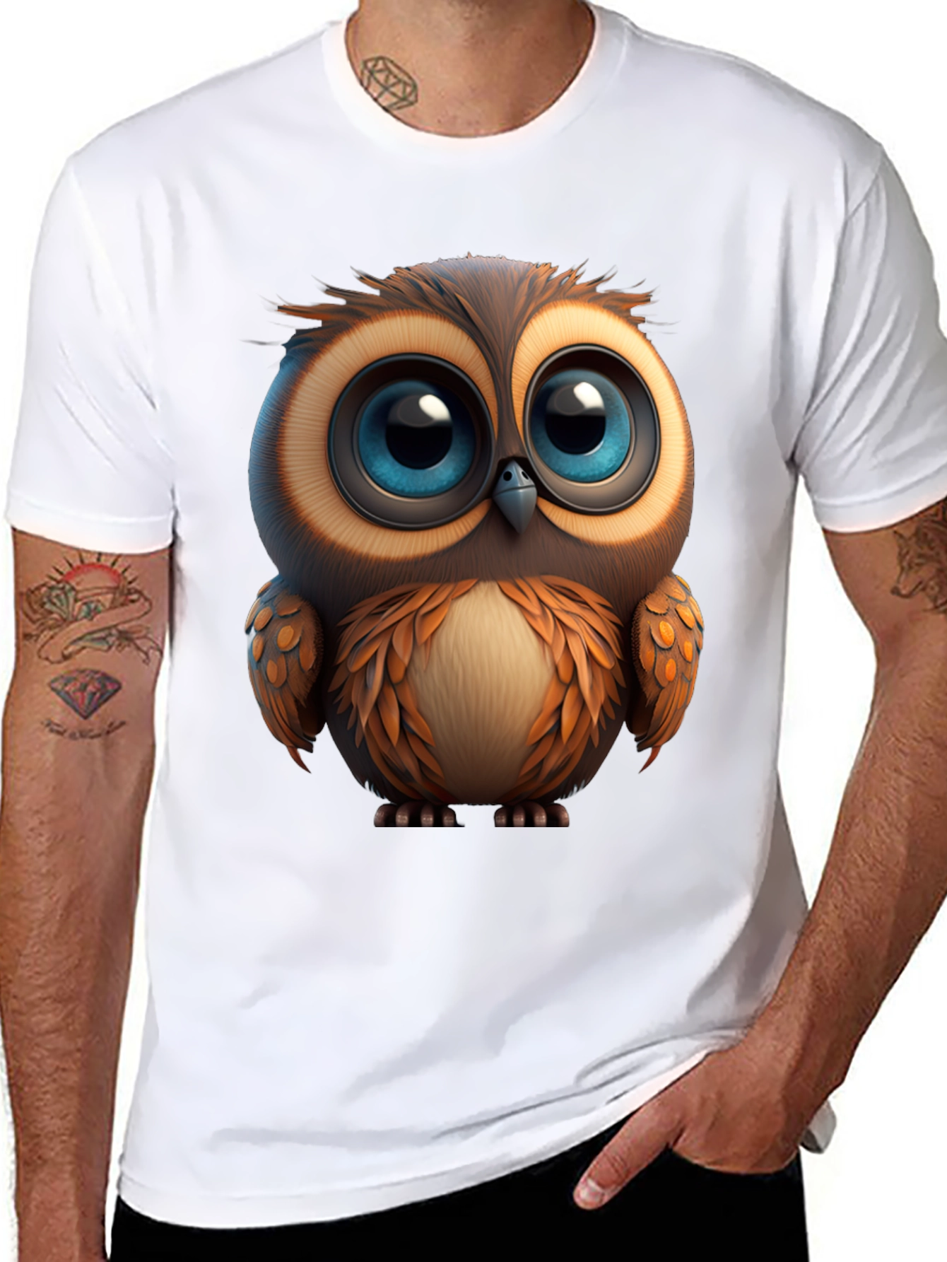 Cute Owl Graphic Print T-Shirt - Soft Cotton Tee
