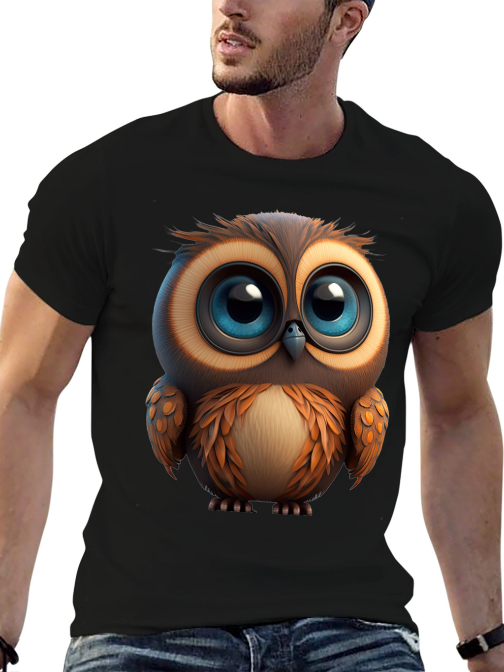 Cute Owl Graphic Print T-Shirt - Soft Cotton Tee