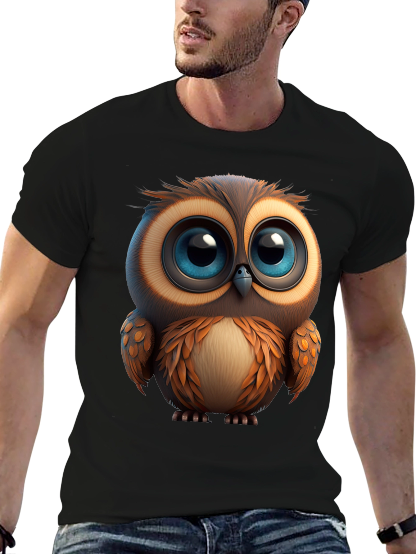 Cute Owl Graphic Print T-Shirt - Soft Cotton Tee