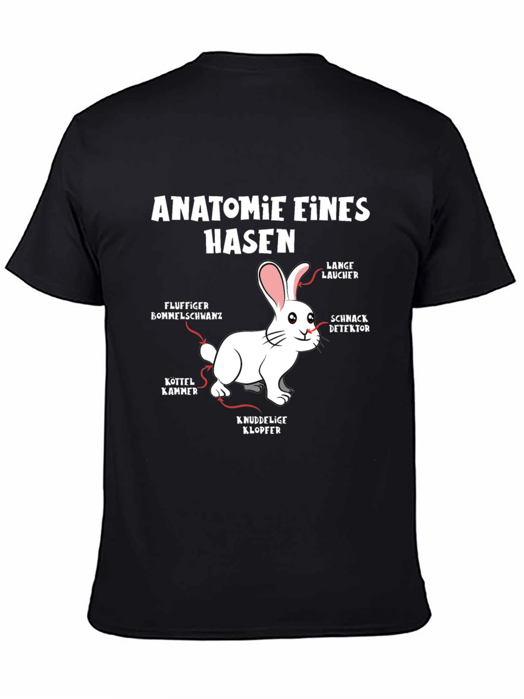 Anatomie Eines Hasen T-Shirt - Funny Rabbit Anatomy Tee