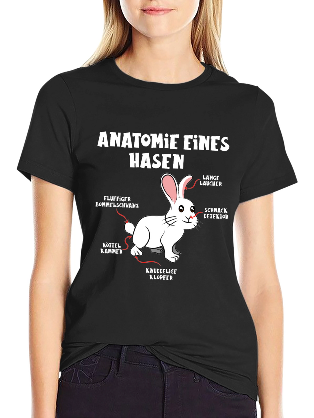 Anatomie Eines Hasen T-Shirt - Funny Rabbit Anatomy Tee