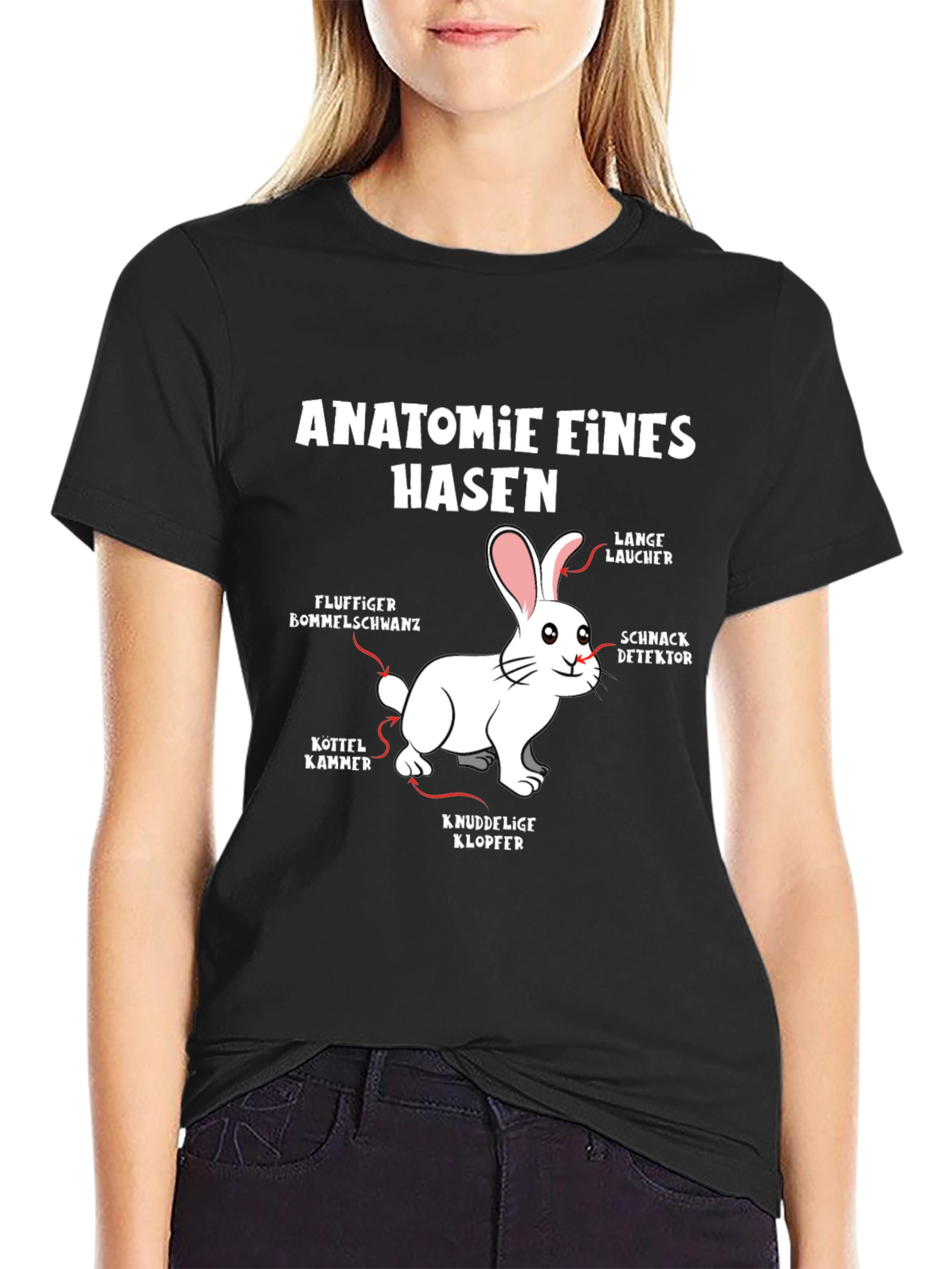 Anatomie Eines Hasen T-Shirt - Funny Rabbit Anatomy Tee