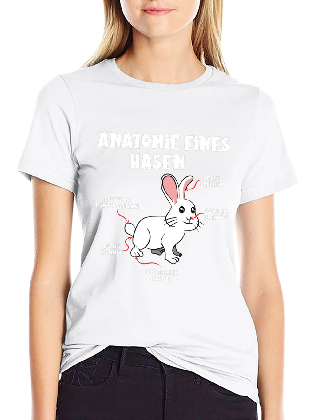 Anatomie Eines Hasen T-Shirt - Funny Rabbit Anatomy Tee