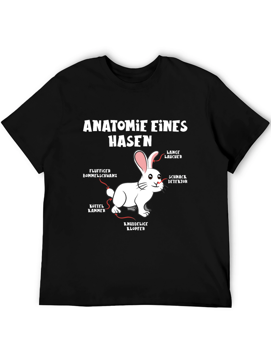Anatomie Eines Hasen T-Shirt - Funny Rabbit Anatomy Tee