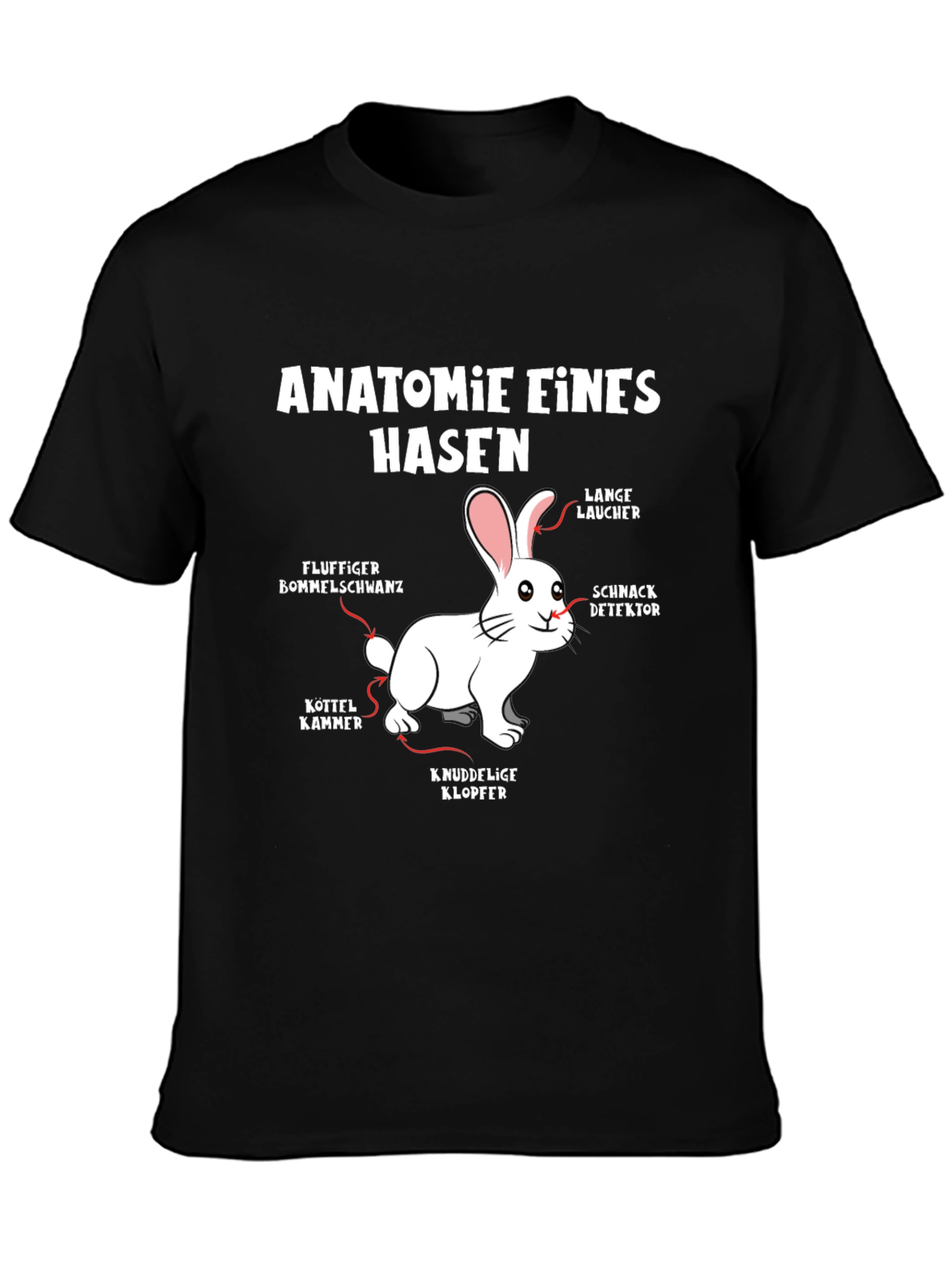 Anatomie Eines Hasen T-Shirt - Funny Rabbit Anatomy Tee