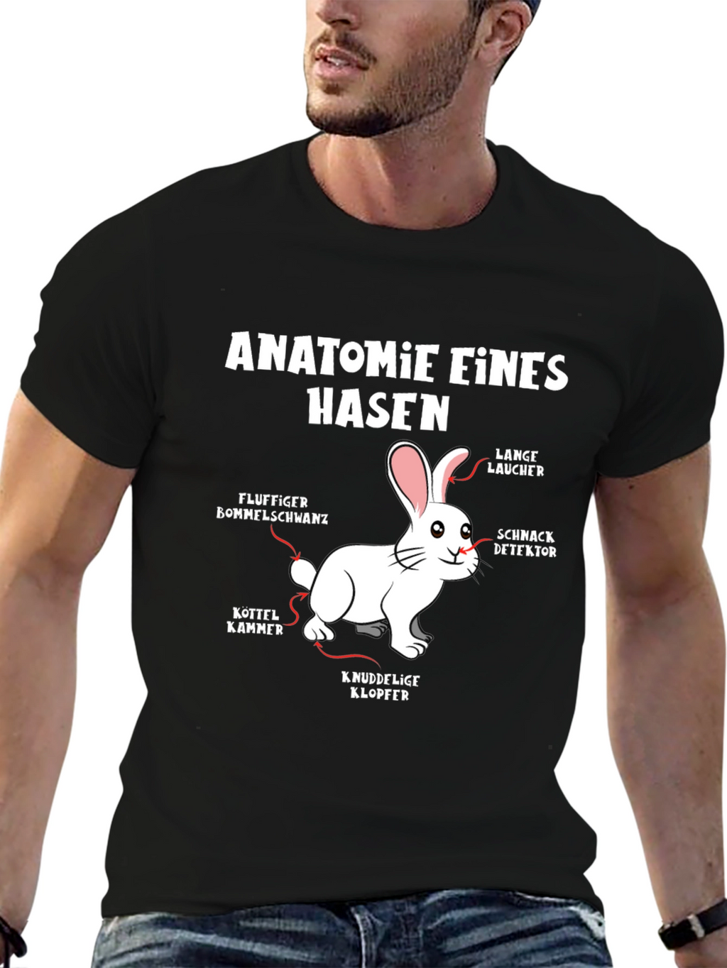 Anatomie Eines Hasen T-Shirt - Funny Rabbit Anatomy Tee