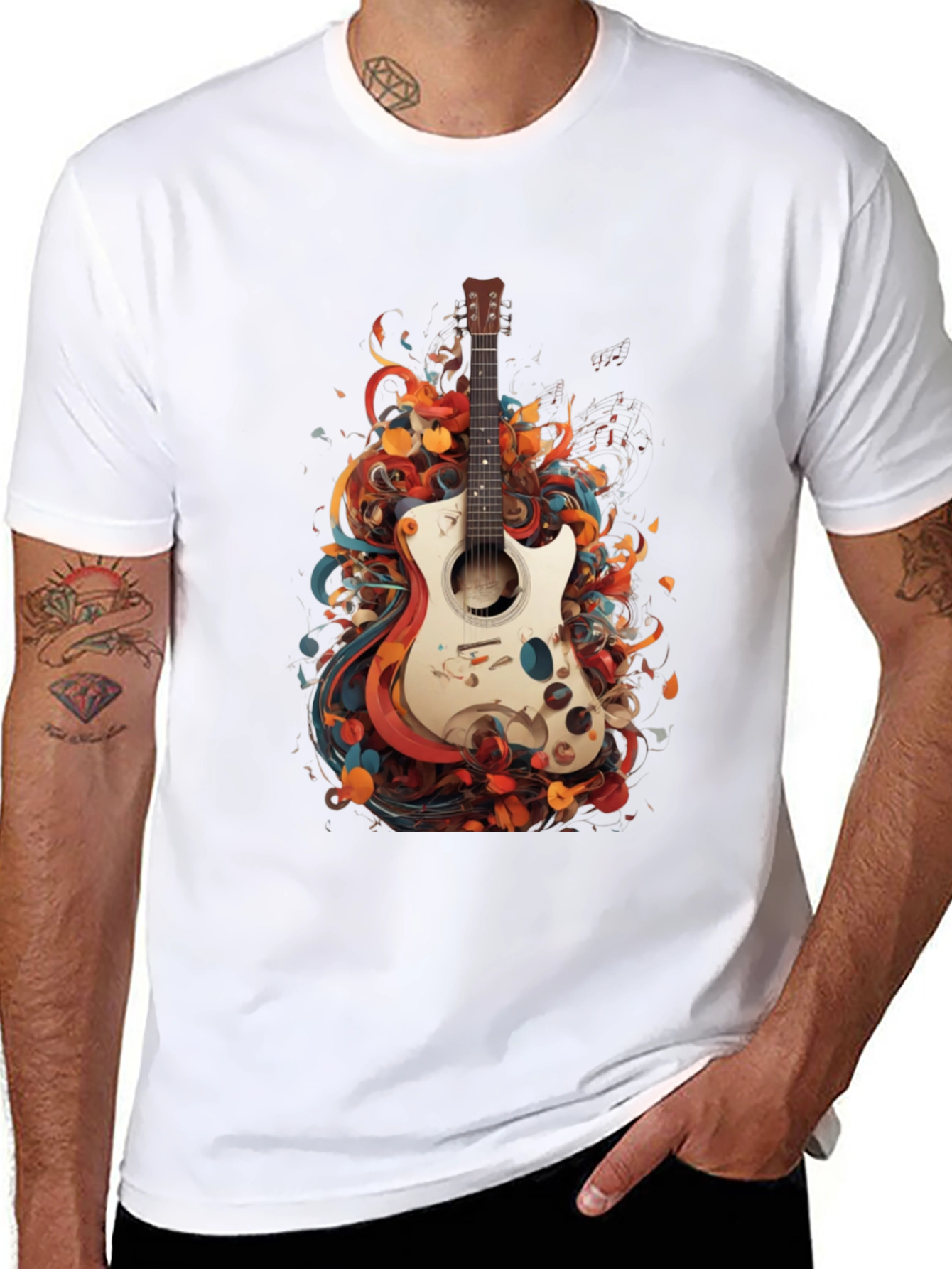 Abstract Guitar Graphic T-Shirt