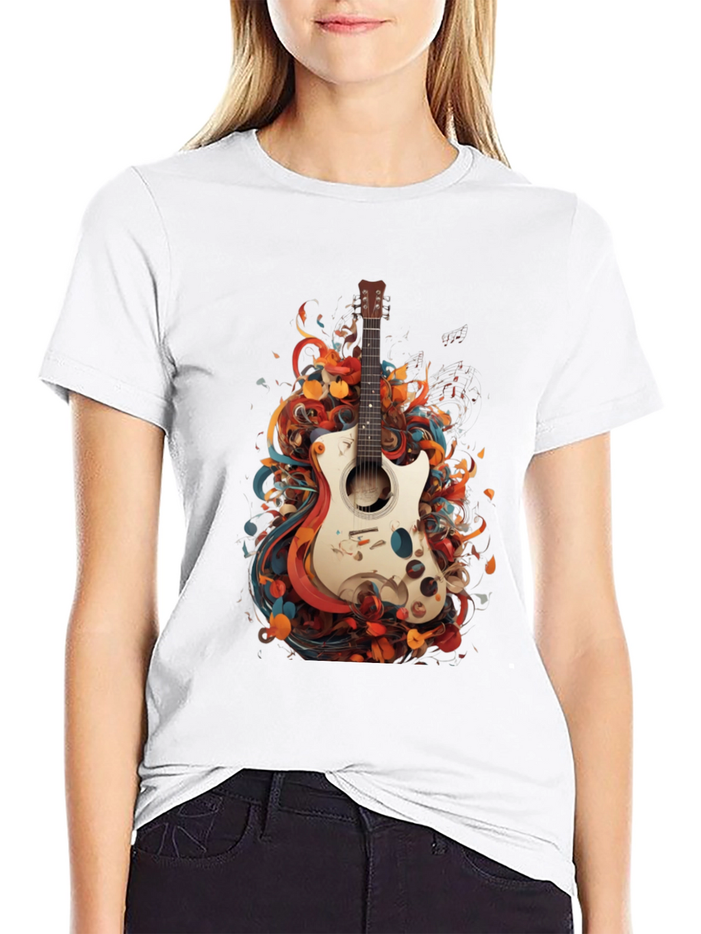 Abstract Guitar Graphic T-Shirt