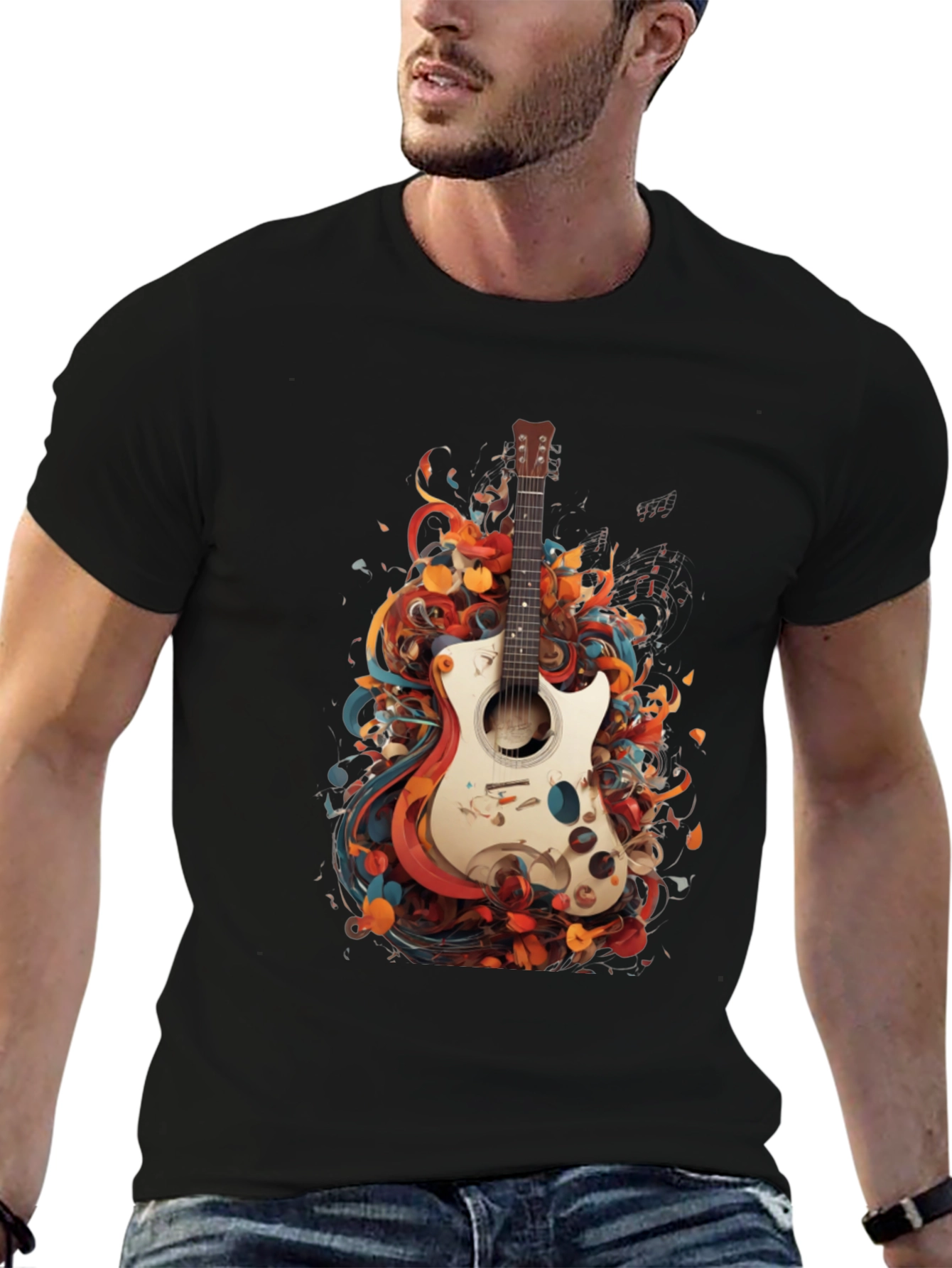 Abstract Guitar Graphic T-Shirt