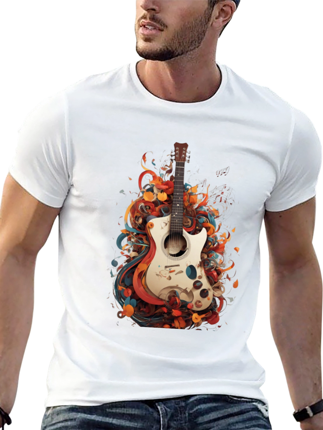 Abstract Guitar Graphic T-Shirt