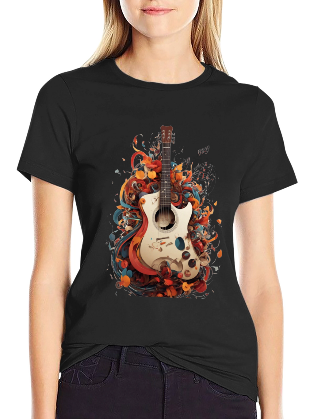 Abstract Guitar Graphic T-Shirt