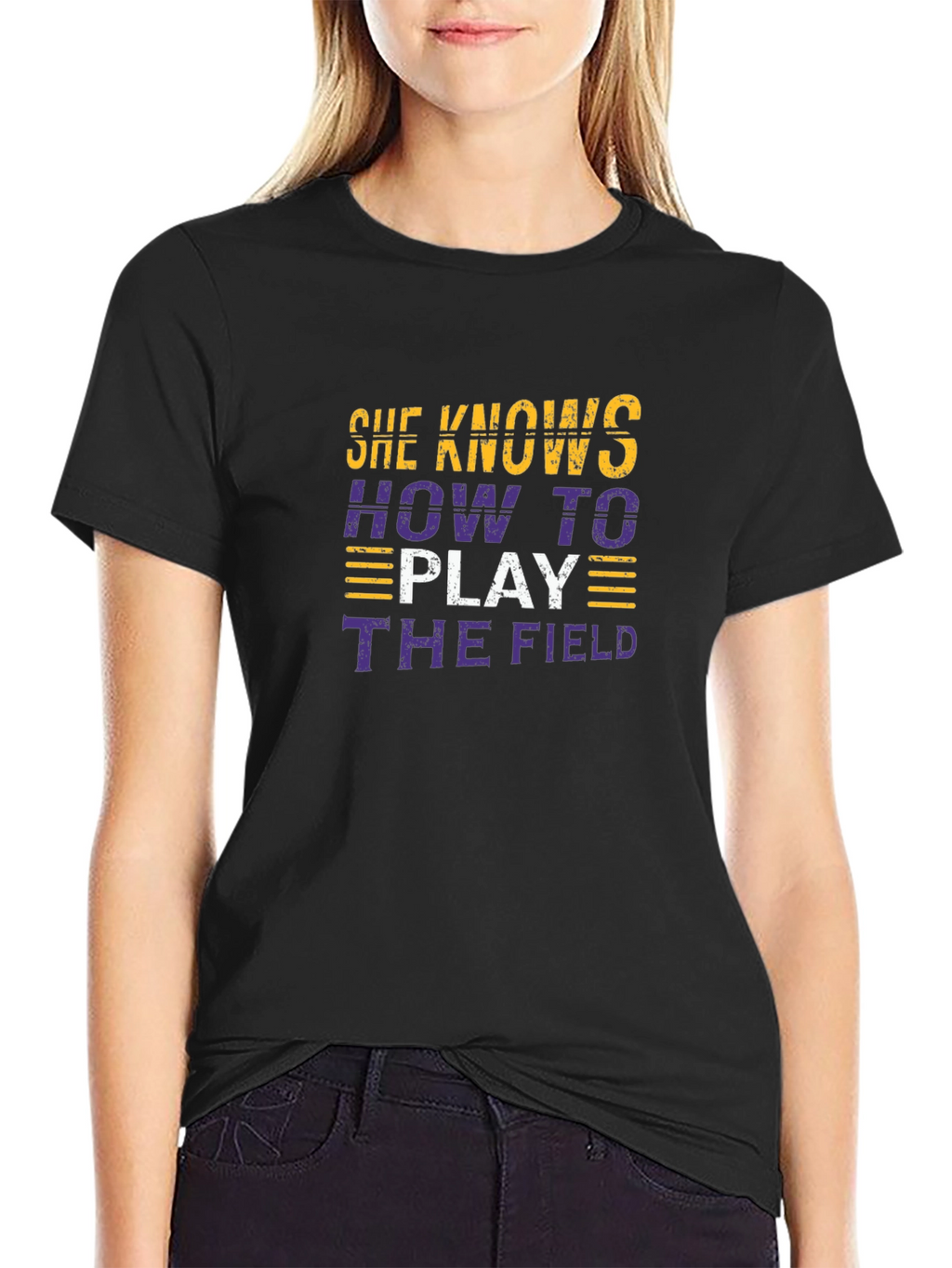 She Knows How To Play The Field Graphic Tee