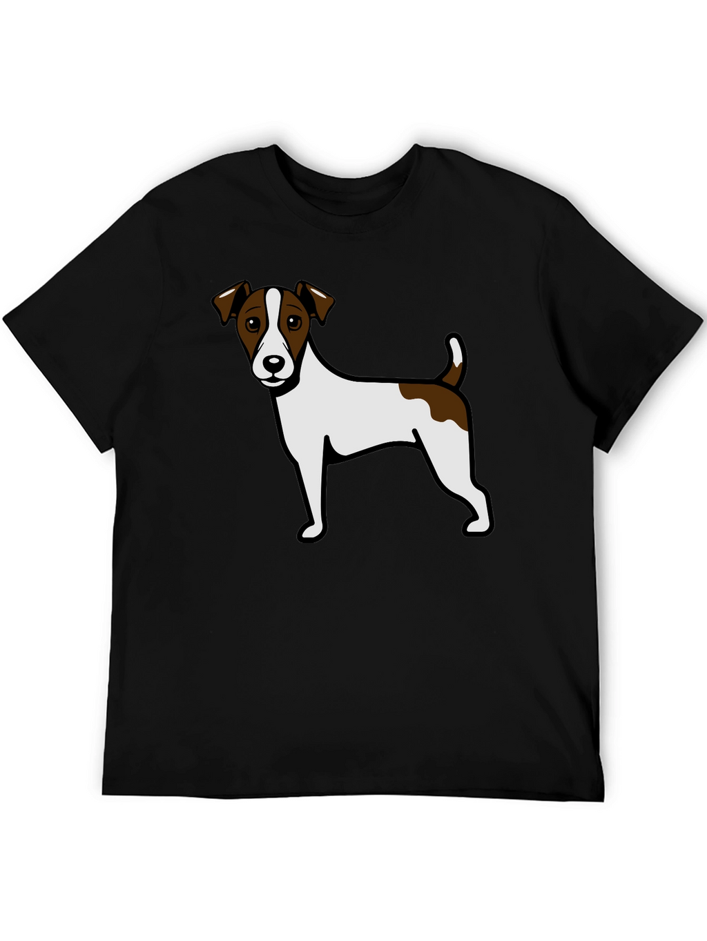Jack Russell Terrier Graphic Tee - Black Cotton Blend
