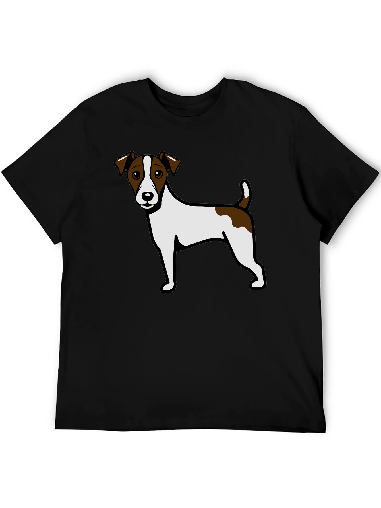 Jack Russell Terrier Graphic Tee - Black Cotton Blend