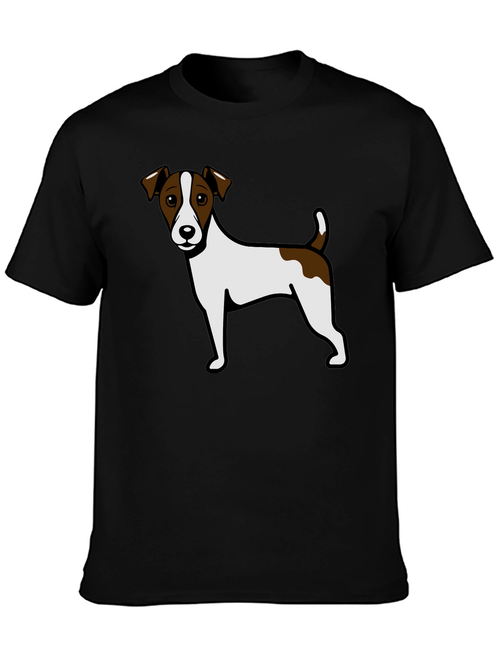 Jack Russell Terrier Graphic Tee - Black Cotton Blend