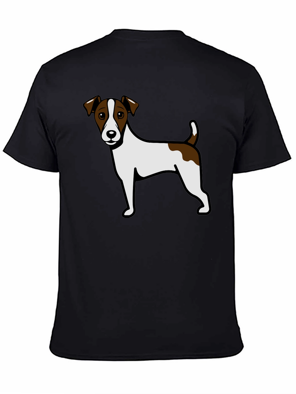 Jack Russell Terrier Graphic Tee - Black Cotton Blend