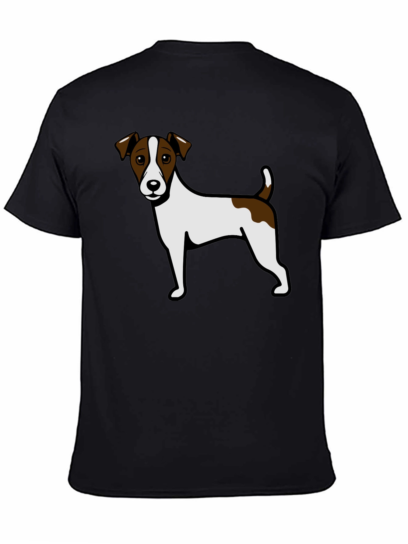 Jack Russell Terrier Graphic Tee - Black Cotton Blend