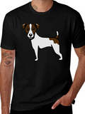 Jack Russell Terrier Graphic Tee - Black Cotton Blend