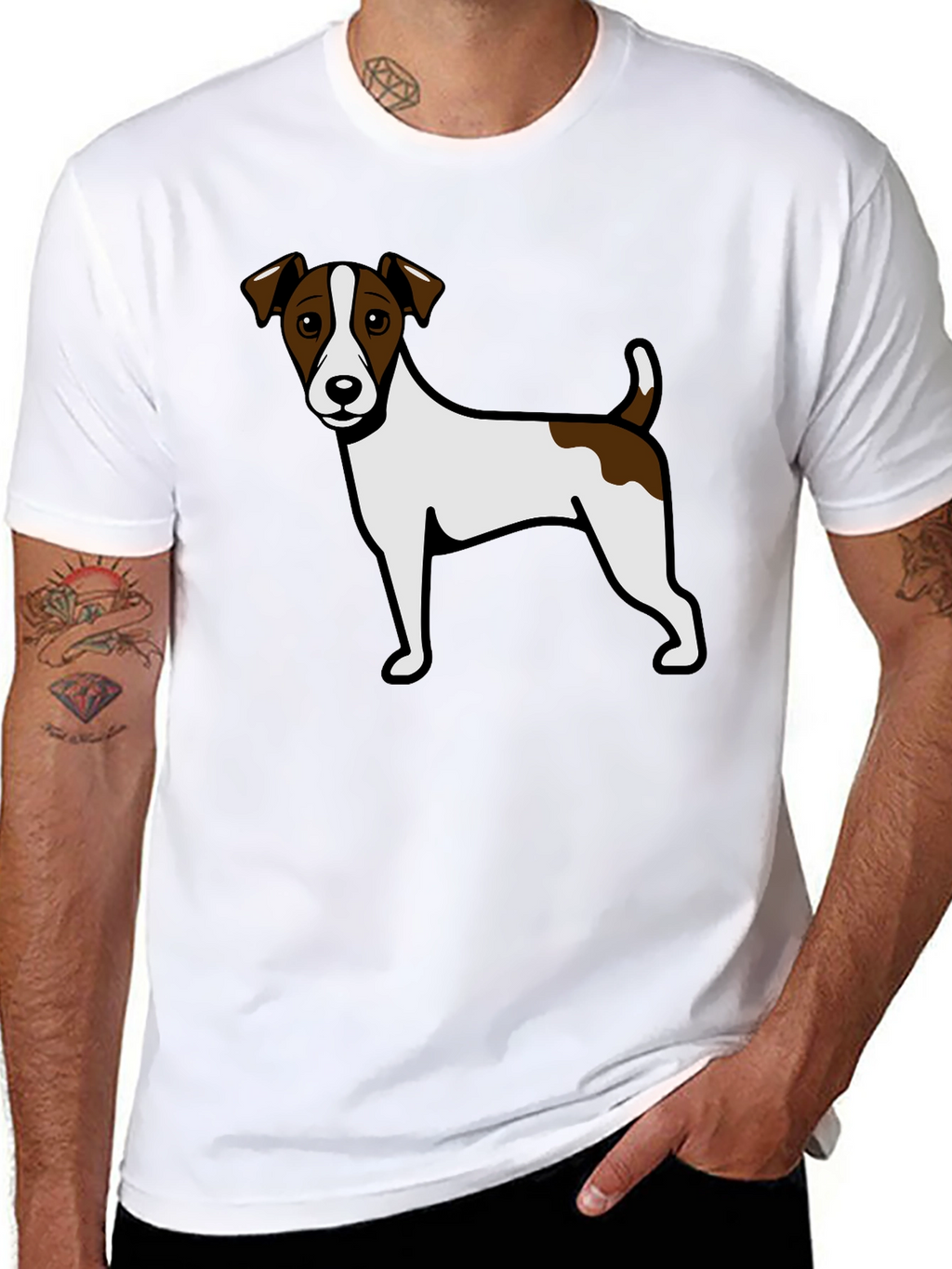 Jack Russell Terrier Graphic Tee - Black Cotton Blend