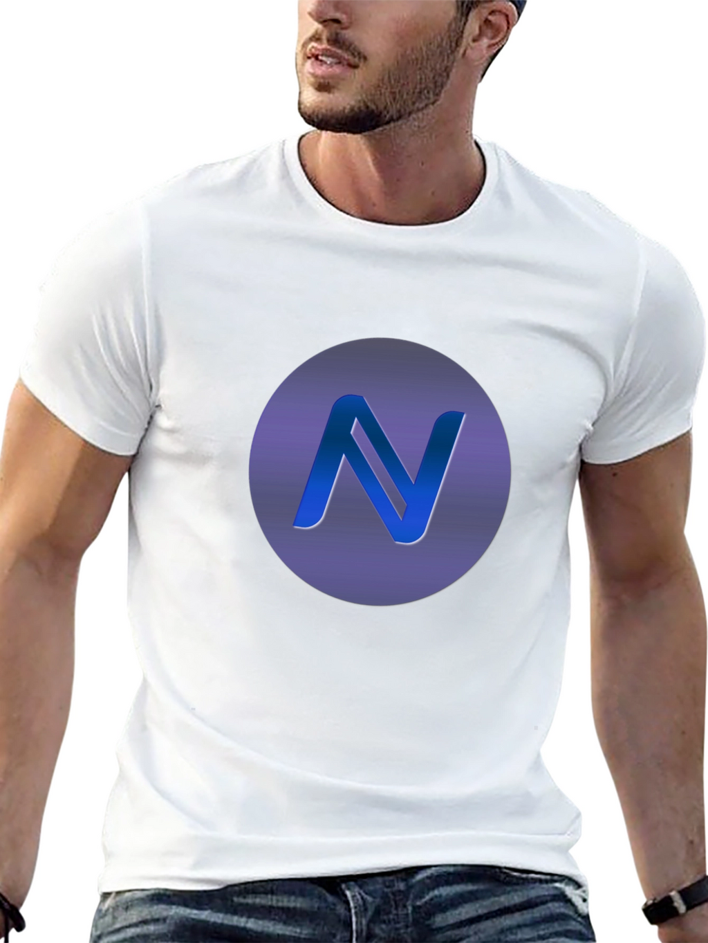 Stylish Black T-Shirt with Letter N Logo