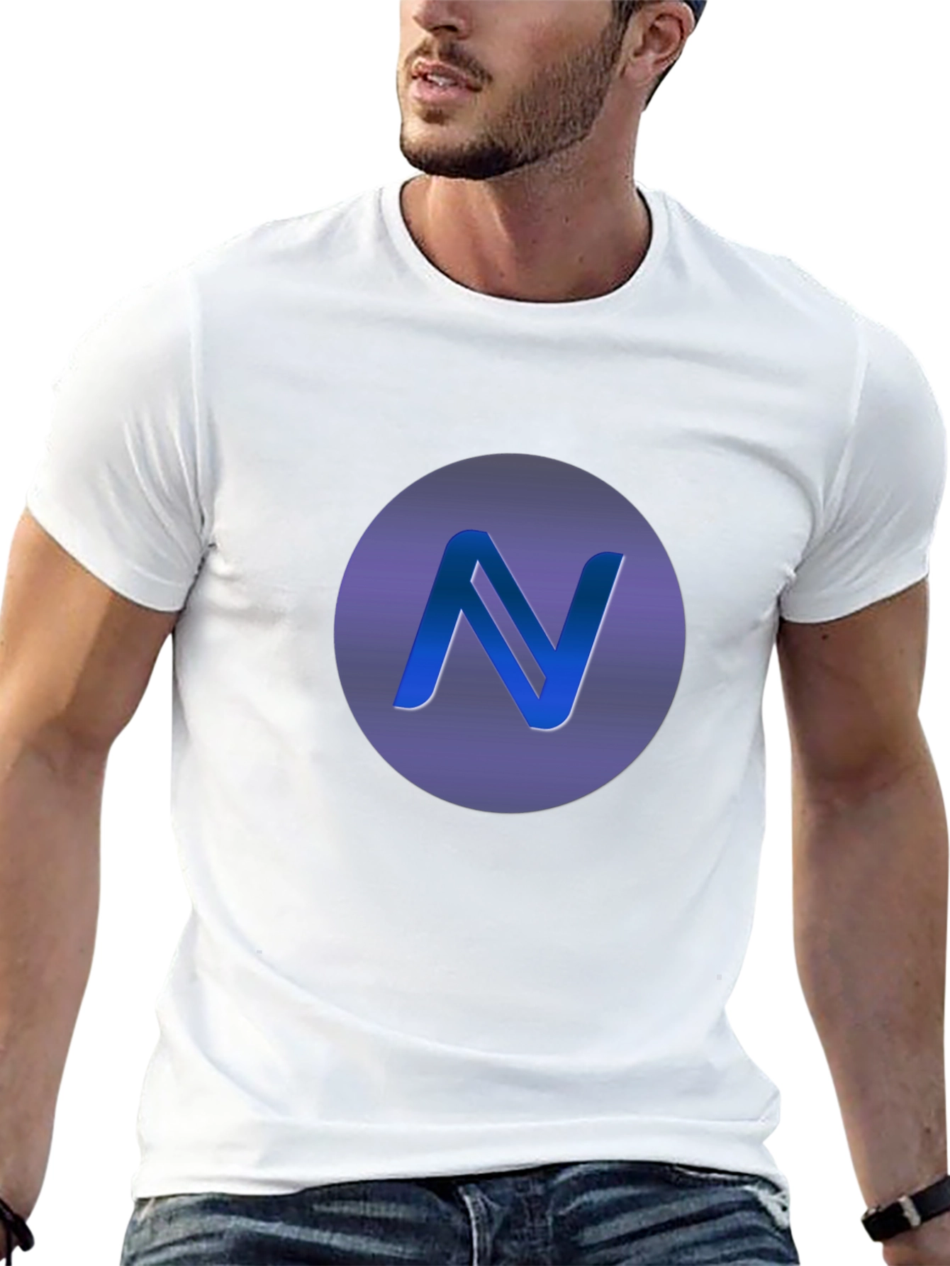 Stylish Black T-Shirt with Letter N Logo