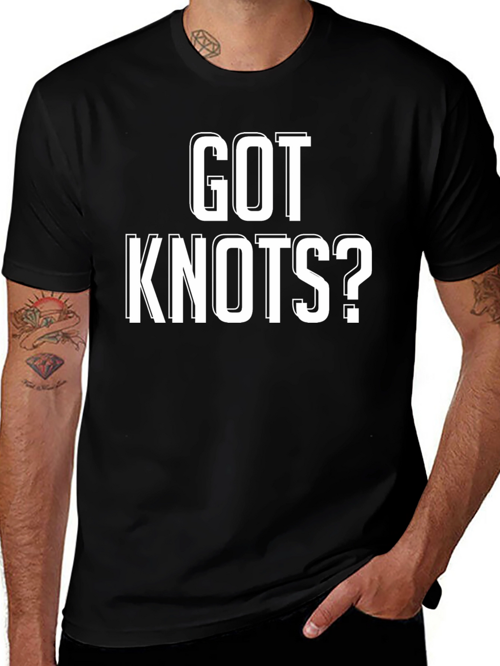 Got Knots? Funny Graphic T-Shirt - Black