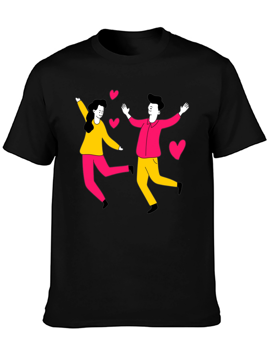 Couple Love Graphic Tee - Trendy Black Shirt