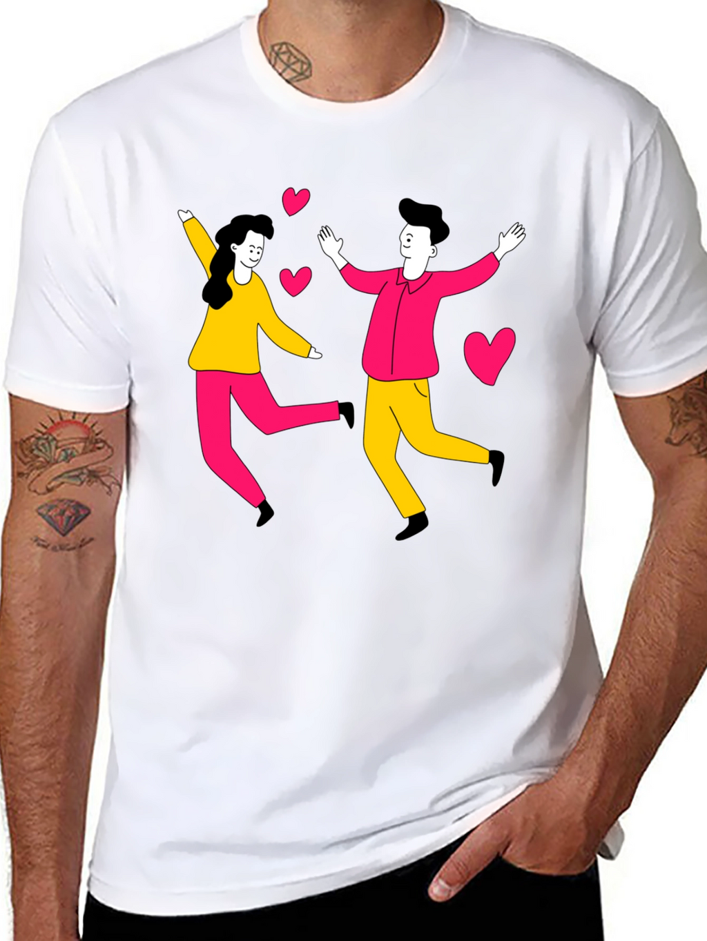 Couple Love Graphic Tee - Trendy Black Shirt