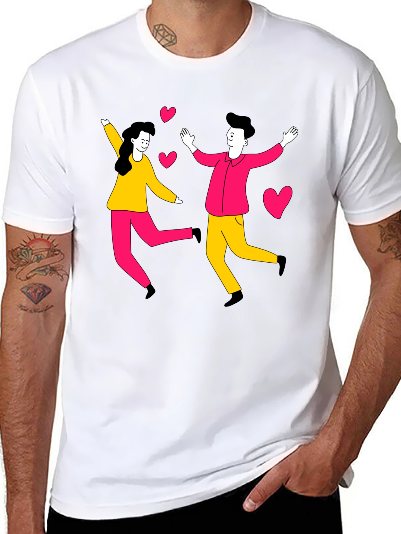 Couple Love Graphic Tee - Trendy Black Shirt