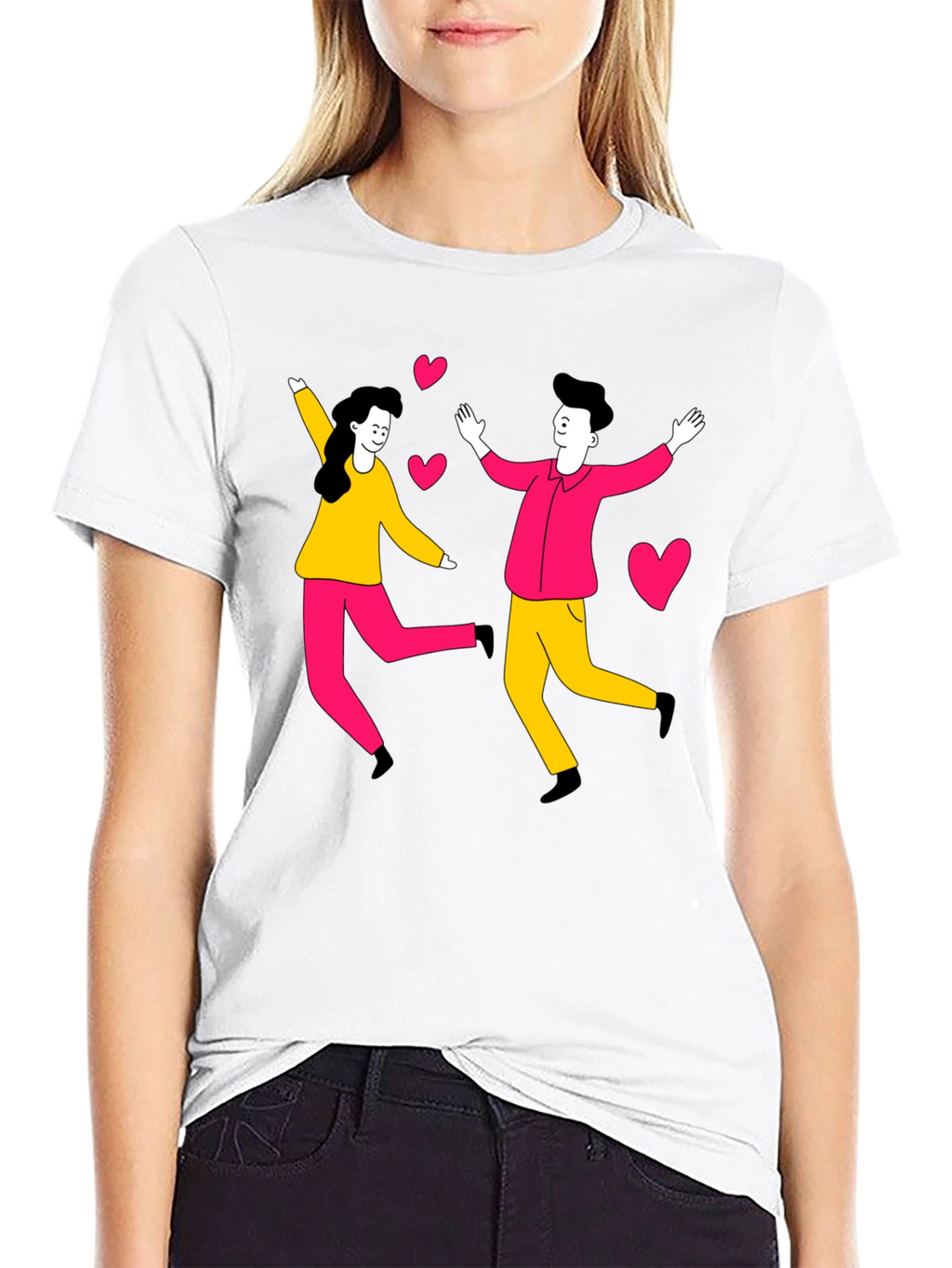 Couple Love Graphic Tee - Trendy Black Shirt